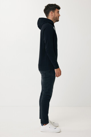 IQONIQ Rila Lightweight Hoodie aus recycelter Baumwolle schwarz bedrucken, Art.-Nr. T9404.001.M