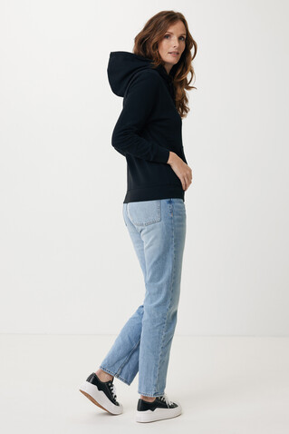IQONIQ Rila Lightweight Hoodie aus recycelter Baumwolle schwarz bedrucken, Art.-Nr. T9404.001.M