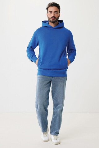 IQONIQ Yengo Hoodie mit Seitentaschen aus rec. Baumwolle Königsblau bedrucken, Art.-Nr. T9405.025.XXXL