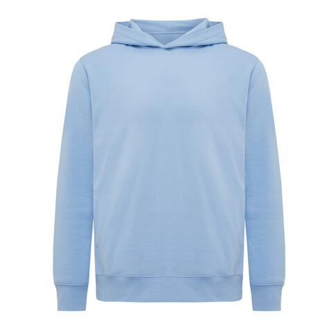 IQONIQ Yengo Hoodie mit Seitentaschen aus rec. Baumwolle sky blue bedrucken, Art.-Nr. T9405.022.L
