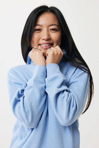 IQONIQ Yengo Hoodie mit Seitentaschen aus rec. Baumwolle sky blue bedrucken, Art.-Nr. T9405.022.L