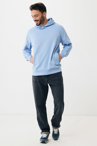 IQONIQ Yengo Hoodie mit Seitentaschen aus rec. Baumwolle sky blue bedrucken, Art.-Nr. T9405.022.L