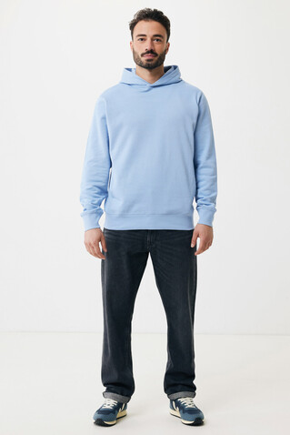 IQONIQ Yengo Hoodie mit Seitentaschen aus rec. Baumwolle sky blue bedrucken, Art.-Nr. T9405.022.L