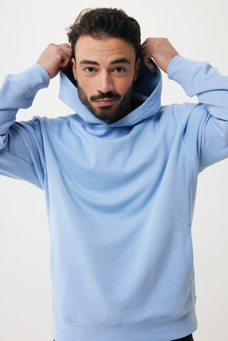 IQONIQ Yengo Hoodie mit Seitentaschen aus rec. Baumwolle sky blue bedrucken, Art.-Nr. T9405.022.L