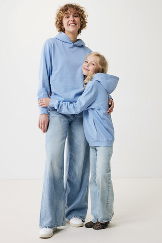 IQONIQ Yengo Hoodie mit Seitentaschen aus rec. Baumwolle sky blue bedrucken, Art.-Nr. T9405.022.L