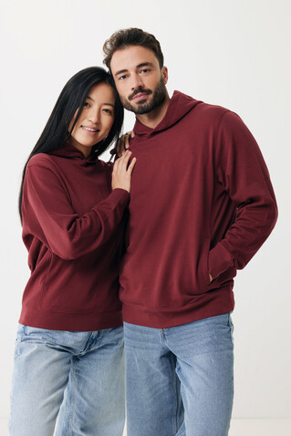 IQONIQ Yengo Hoodie mit Seitentaschen aus rec. Baumwolle burgunderrot bedrucken, Art.-Nr. T9405.007.XXXL