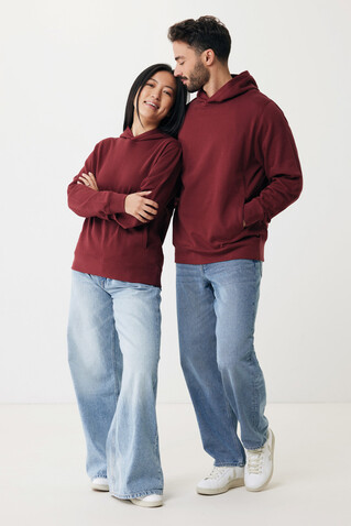 IQONIQ Yengo Hoodie mit Seitentaschen aus rec. Baumwolle burgunderrot bedrucken, Art.-Nr. T9405.007.XXXL