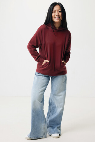 IQONIQ Yengo Hoodie mit Seitentaschen aus rec. Baumwolle burgunderrot bedrucken, Art.-Nr. T9405.007.XXXL