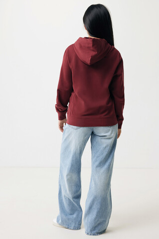 IQONIQ Yengo Hoodie mit Seitentaschen aus rec. Baumwolle burgunderrot bedrucken, Art.-Nr. T9405.007.XXXL