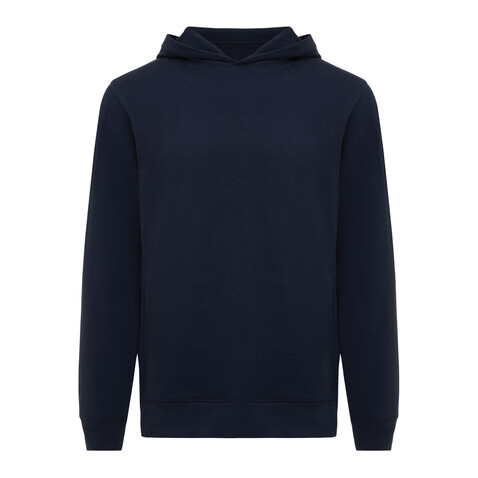 IQONIQ Yengo Hoodie mit Seitentaschen aus rec. Baumwolle navy blau bedrucken, Art.-Nr. T9405.002.XXL