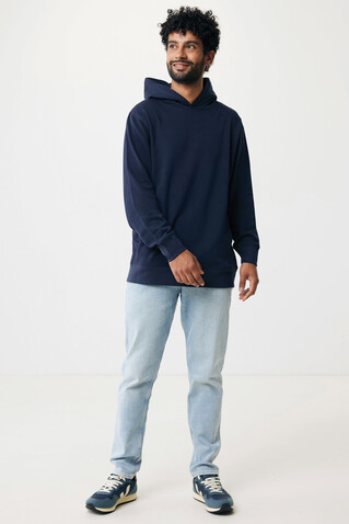 IQONIQ Yengo Hoodie mit Seitentaschen aus rec. Baumwolle navy blau bedrucken, Art.-Nr. T9405.002.XXL