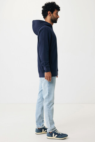 IQONIQ Yengo Hoodie mit Seitentaschen aus rec. Baumwolle navy blau bedrucken, Art.-Nr. T9405.002.XXL