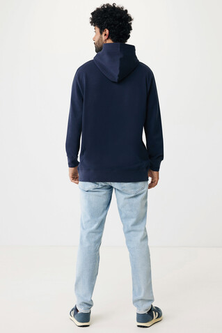 IQONIQ Yengo Hoodie mit Seitentaschen aus rec. Baumwolle navy blau bedrucken, Art.-Nr. T9405.002.XXL