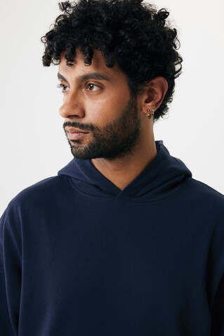 IQONIQ Yengo Hoodie mit Seitentaschen aus rec. Baumwolle navy blau bedrucken, Art.-Nr. T9405.002.XXL