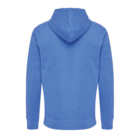 IQONIQ Abisko Zip-Kapuzenpullover aus recycelter Baumwolle heather blue bedrucken, Art.-Nr. T9600.024.S