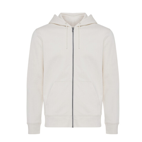 IQONIQ Abisko Zip-Kapuzenpullover aus recycelter Baumwolle natural raw bedrucken, Art.-Nr. T9600.018.5XL