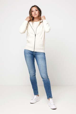 IQONIQ Abisko Zip-Kapuzenpullover aus recycelter Baumwolle natural raw bedrucken, Art.-Nr. T9600.018.5XL