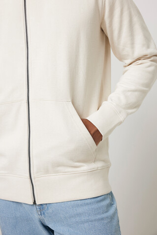 IQONIQ Abisko Zip-Kapuzenpullover aus recycelter Baumwolle natural raw bedrucken, Art.-Nr. T9600.018.5XL