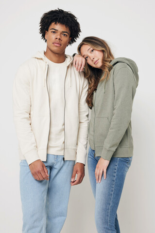 IQONIQ Abisko Zip-Kapuzenpullover aus recycelter Baumwolle natural raw bedrucken, Art.-Nr. T9600.018.5XL