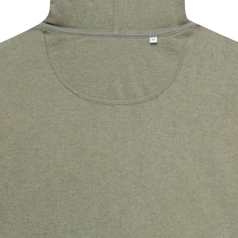 IQONIQ Abisko Zip-Kapuzenpullover aus recycelter Baumwolle heather green bedrucken, Art.-Nr. T9600.015.S