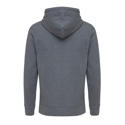 IQONIQ Abisko Zip-Kapuzenpullover aus recycelter Baumwolle heather anthracite bedrucken, Art.-Nr. T9600.014.M
