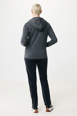 IQONIQ Abisko Zip-Kapuzenpullover aus recycelter Baumwolle heather anthracite bedrucken, Art.-Nr. T9600.014.M