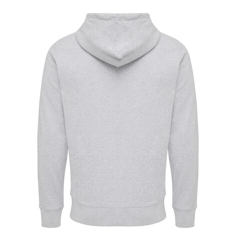 IQONIQ Abisko Zip-Kapuzenpullover aus recycelter Baumwolle heather grey bedrucken, Art.-Nr. T9600.013.S
