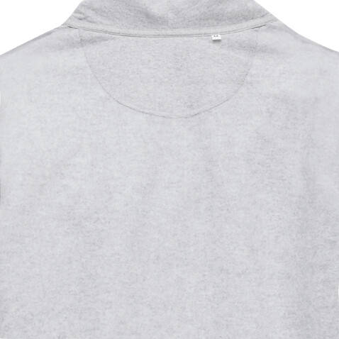 IQONIQ Abisko Zip-Kapuzenpullover aus recycelter Baumwolle heather grey bedrucken, Art.-Nr. T9600.013.S