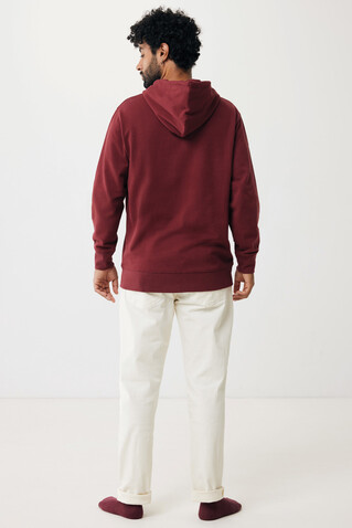 IQONIQ Abisko Zip-Kapuzenpullover aus recycelter Baumwolle burgunderrot bedrucken, Art.-Nr. T9600.007.S