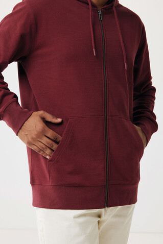 IQONIQ Abisko Zip-Kapuzenpullover aus recycelter Baumwolle burgunderrot bedrucken, Art.-Nr. T9600.007.S