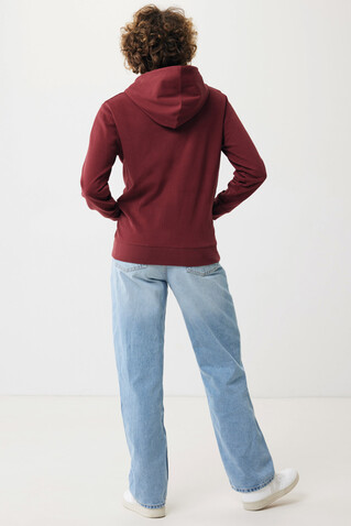 IQONIQ Abisko Zip-Kapuzenpullover aus recycelter Baumwolle burgunderrot bedrucken, Art.-Nr. T9600.007.S
