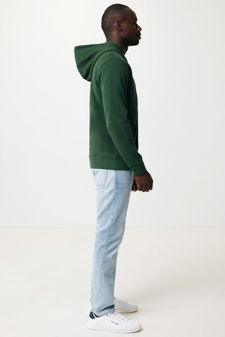 IQONIQ Abisko Zip-Kapuzenpullover aus recycelter Baumwolle forest green bedrucken, Art.-Nr. T9600.005.XXS