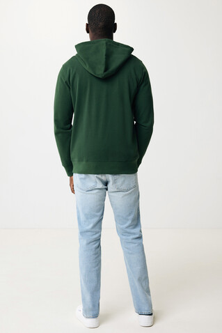 IQONIQ Abisko Zip-Kapuzenpullover aus recycelter Baumwolle forest green bedrucken, Art.-Nr. T9600.005.XXS