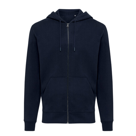 IQONIQ Abisko Zip-Kapuzenpullover aus recycelter Baumwolle navy blau bedrucken, Art.-Nr. T9600.002.4XL