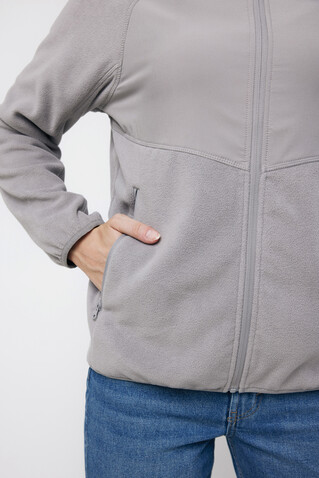 IQONIQ Talung Mikrofleece Jacke aus recyceltem Polyester storm grey bedrucken, Art.-Nr. T9603.027.XXXL