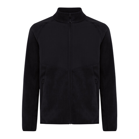 IQONIQ Talung Mikrofleece Jacke aus recyceltem Polyester schwarz bedrucken, Art.-Nr. T9603.001.5XL