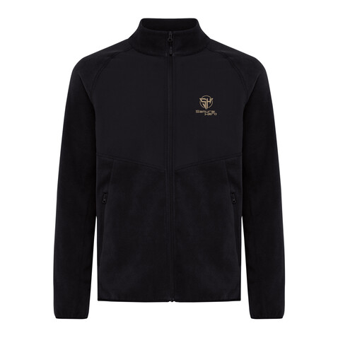 IQONIQ Talung Mikrofleece Jacke aus recyceltem Polyester schwarz bedrucken, Art.-Nr. T9603.001.5XL