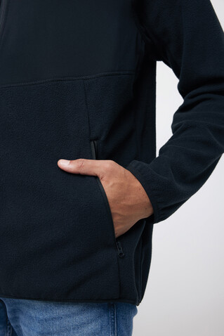 IQONIQ Talung Mikrofleece Jacke aus recyceltem Polyester schwarz bedrucken, Art.-Nr. T9603.001.5XL
