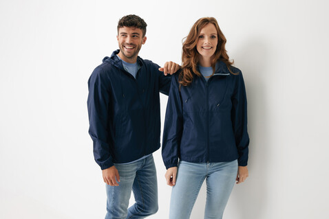 IQONIQ Logan Lightweight Jacke aus recyceltem Polyester navy blau bedrucken, Art.-Nr. T9701.002.S