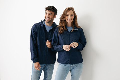 IQONIQ Logan Lightweight Jacke aus recyceltem Polyester navy blau bedrucken, Art.-Nr. T9701.002.S