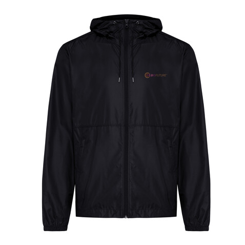 IQONIQ Logan Lightweight Jacke aus recyceltem Polyester schwarz bedrucken, Art.-Nr. T9701.001.XS