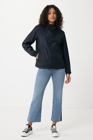 IQONIQ Logan Lightweight Jacke aus recyceltem Polyester schwarz bedrucken, Art.-Nr. T9701.001.XS