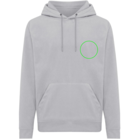 IQONIQ Trivor Mikrofleece-Kapuzen-Pulli aus recyc. Polyester storm grey bedrucken, Art.-Nr. T9403.027.L