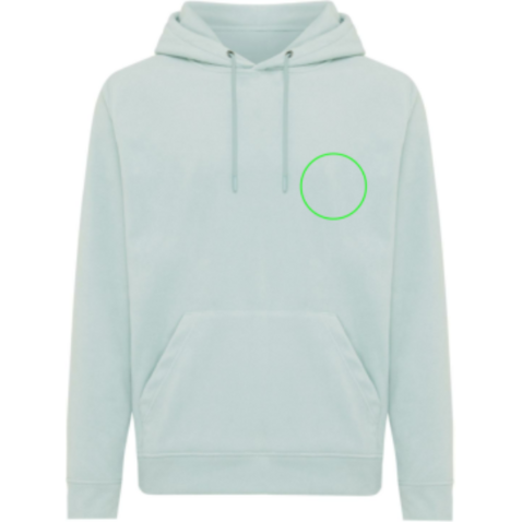 IQONIQ Trivor Mikrofleece-Kapuzen-Pulli aus recyc. Polyester Iceberg green bedrucken, Art.-Nr. T9403.023.XXL