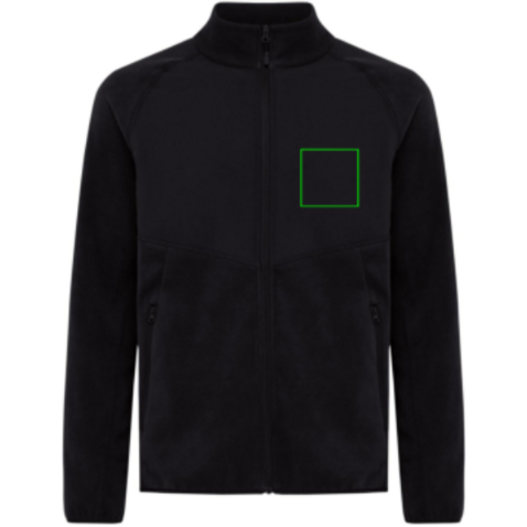 IQONIQ Talung Mikrofleece Jacke aus recyceltem Polyester schwarz bedrucken, Art.-Nr. T9603.001.5XL