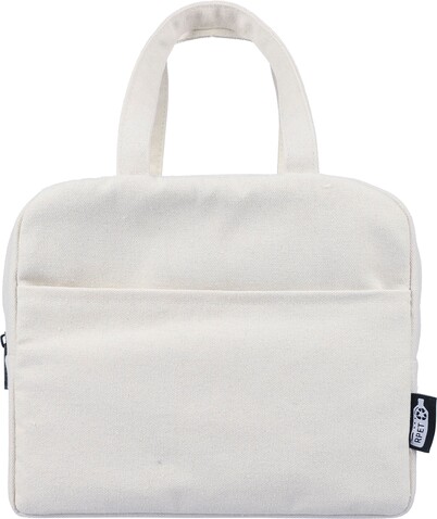 Kühltasche aus recyceltem Poly-Baumwollgewebe (330 g/m2) Elowen – beige bedrucken, Art.-Nr. 357999999_1204071