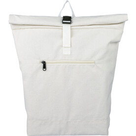 Rolltop-Rucksack Thaddeus aus recyceltem Poly-Baumwollgewebe (330 g/m2) – beige bedrucken, Art.-Nr. 357999999_1204072