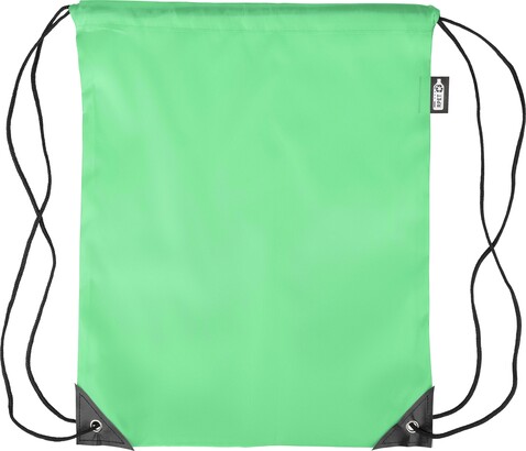 Recyceltem turnbeutel aus Polyester Enrique – Hellgrün bedrucken, Art.-Nr. 029999999_1204076