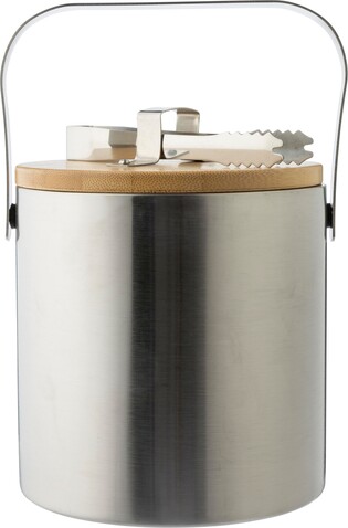 Doppelwandiger Eiskübel aus Edelstahl Fenwick – Silber bedrucken, Art.-Nr. 032999999_1204135