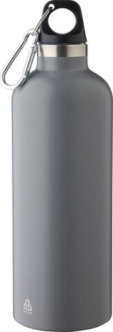 Doppelwandige Flasche aus recyceltem Edelstahl (500 ml) Lysandra – Grau bedrucken, Art.-Nr. 003999999_1204262